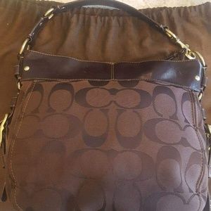 Used brown coach shoulder bag